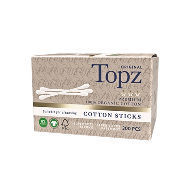 Bomullspinne Topz 300st/burk 24burkar/krt - 1