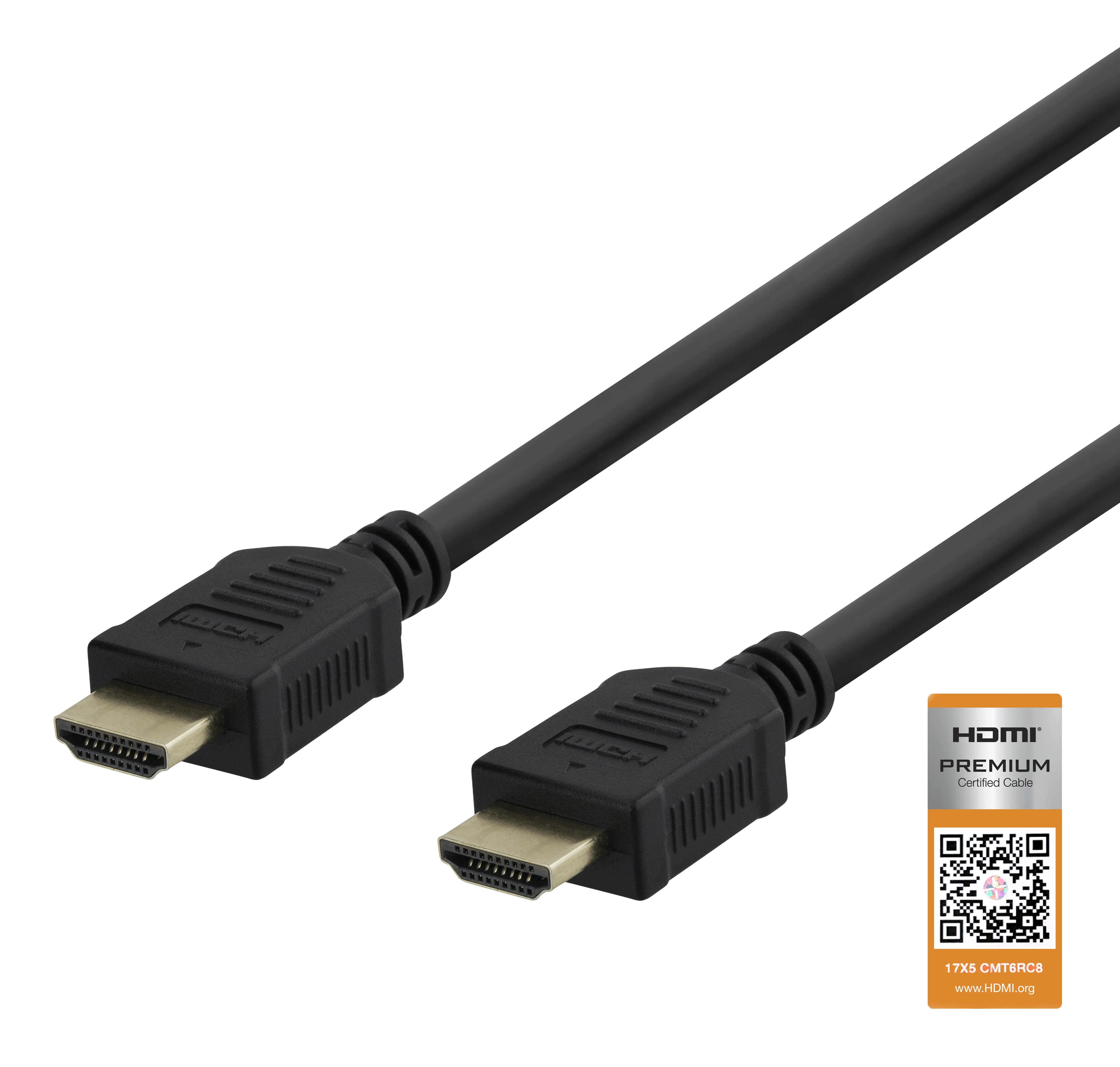 HDMI kabel Deltaco Premium high speed 0.5m svart - 1