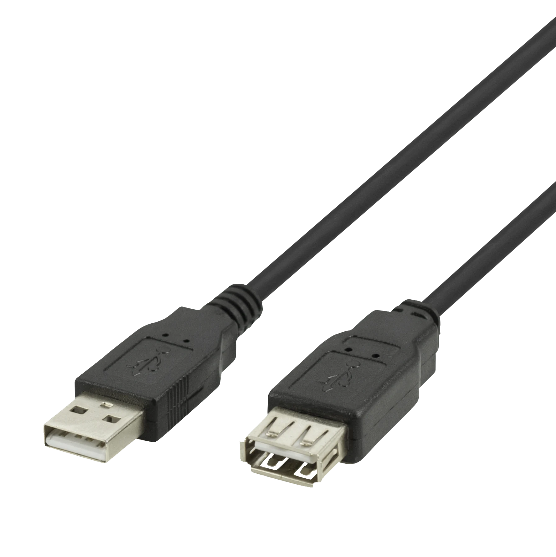 Förlängningskabel Deltaco USB-A hane - USB-A hona 2m svart - 1