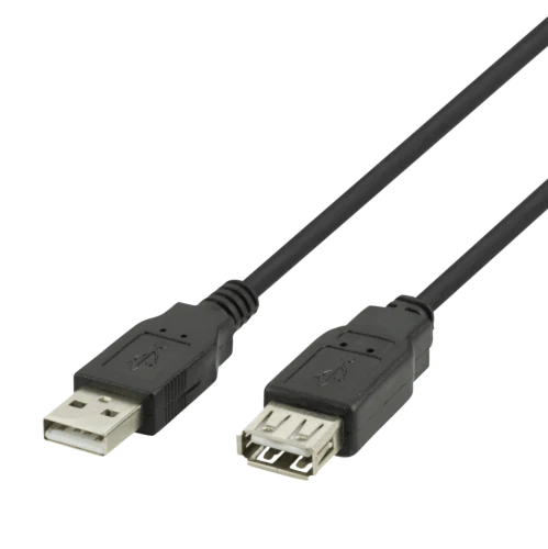 Förlängningskabel Deltaco USB-A hane - USB-A hona 1m svart - 1