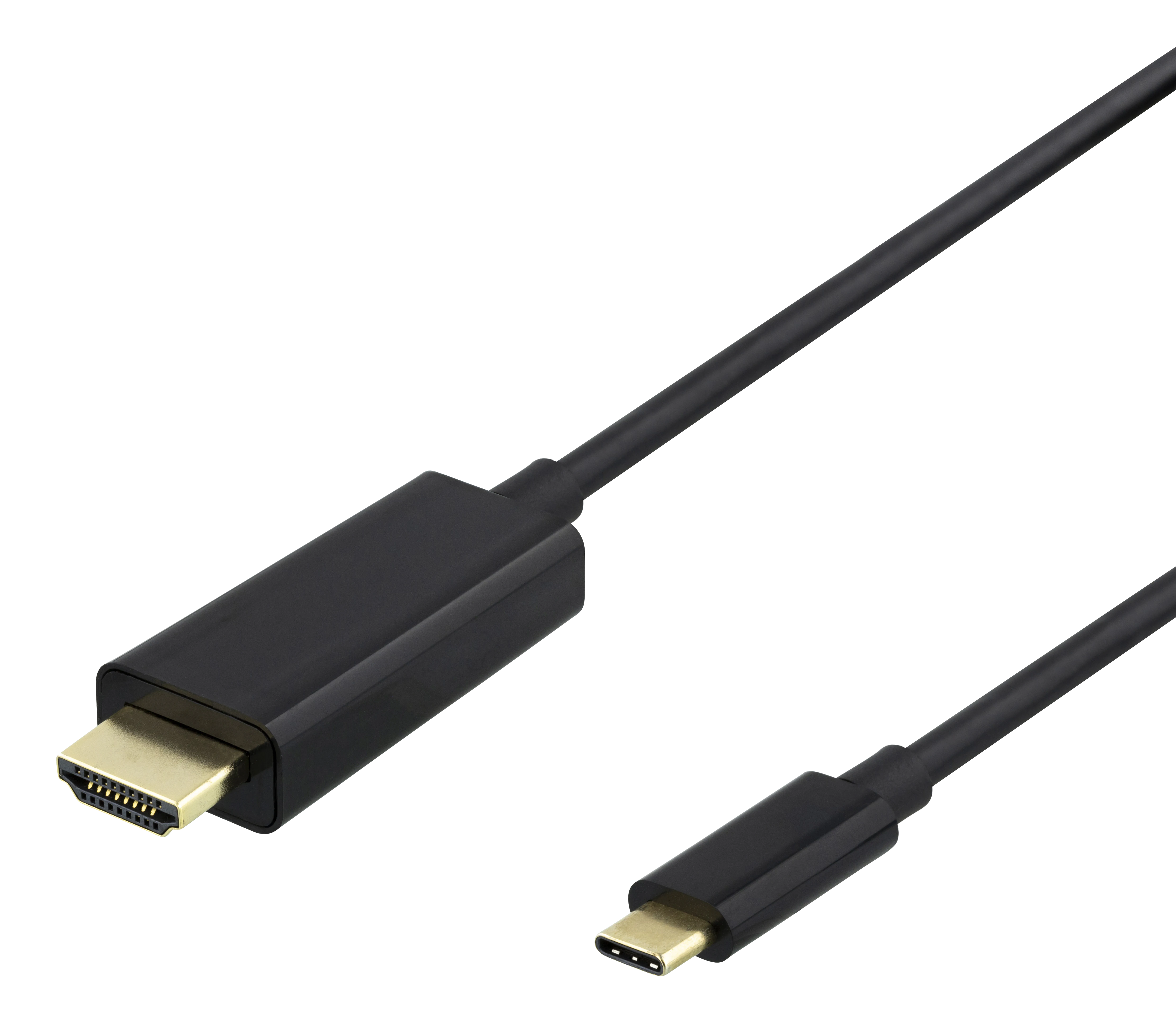 USB-C till HDMI kabel Deltaco 4K UHD guldpläterad 3m svart - 1