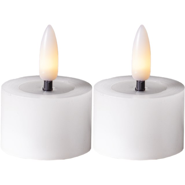 LED Värmeljus 2-p Flamme Flow Vit - 1