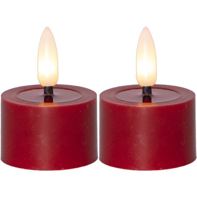 LED Värmeljus 2-p Flamme Flow Röd - 1