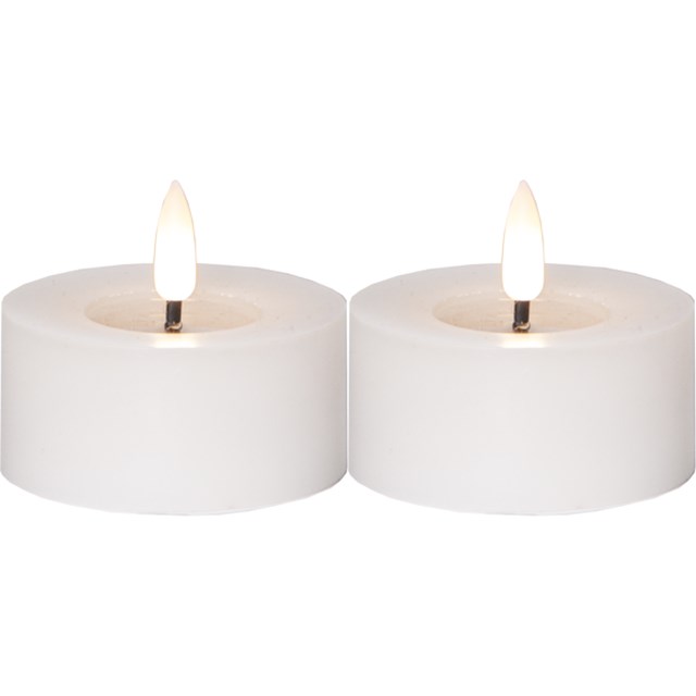 LED Värmeljus 2-p Flamme Flow Vit - 1