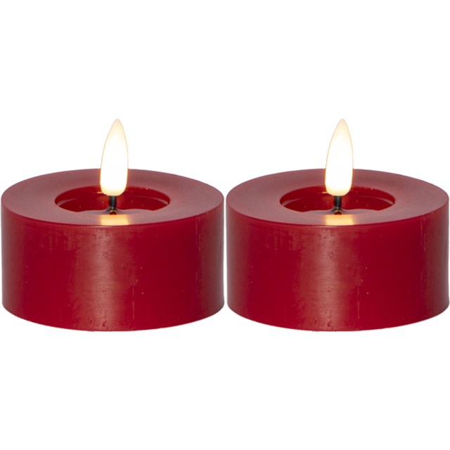 LED Värmeljus 2-p Flamme Flow Röd - 1