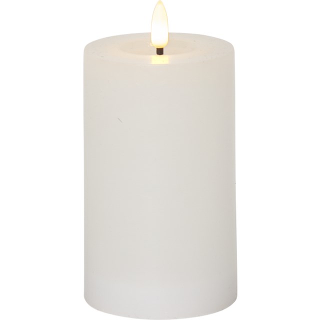 LED Blockljus Flamme Flow Vit 7,5x15cm - 1
