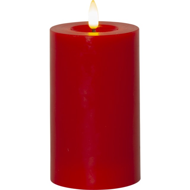 LED Blockljus Flamme Flow Röd 7,5x15cm - 1