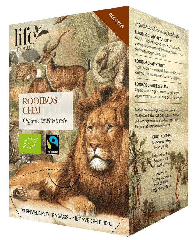 Te Life by Follis Rooibos Chai Ekologiskt, Fairtrade, 20 tepåsar - 1