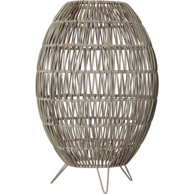 Lampskärm Star Trading Linde Golvmodell, konstrotting, gråbeige, E27 - 1