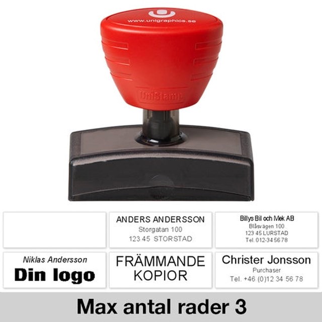 Stämpel UniStamp 52x17mm blå - 52x17mm - 1