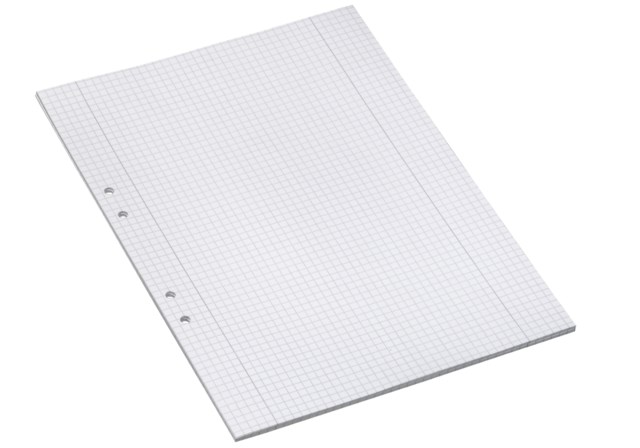 Arbetsblad A4 rutat 5x5mm dubbel marg, 500st/fp - A4 - 1