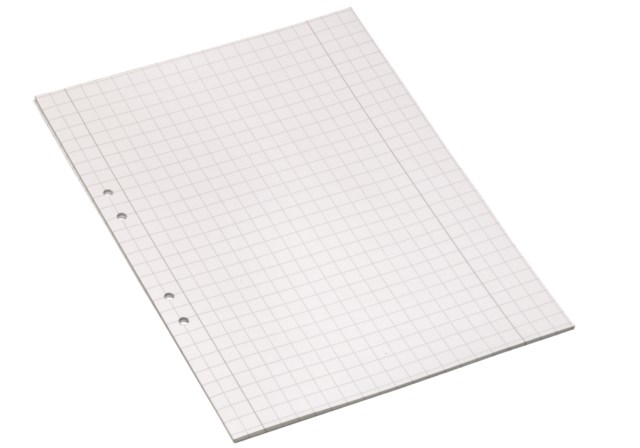 Arbetsblad A4 rutat 10x10mm dubbel marg, 500st/fp - A4 - 1