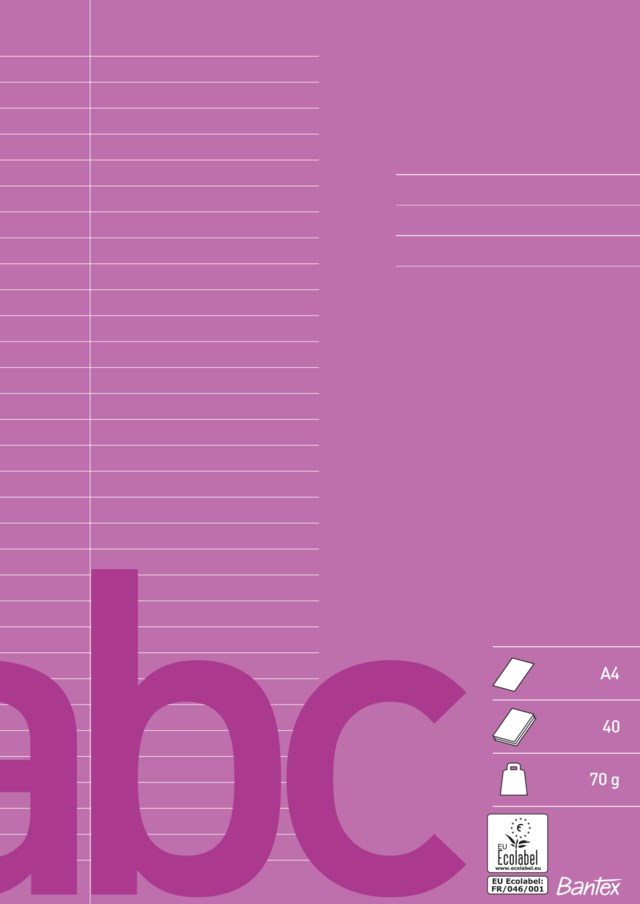 Skolhäfte Bantex A4 linjerat 8,5mm/olinjerat lila - A4 - 1