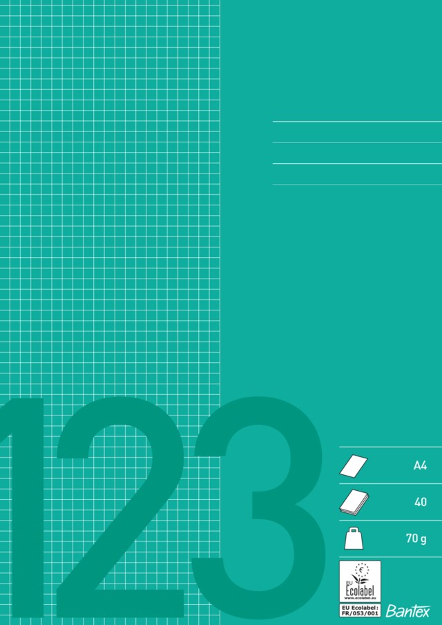 Skolhäfte Bantex A4 rutat 5x5mm grön - A4 - 1