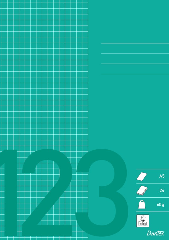 Skolhäfte Bantex A5 rutat 5x5mm gräsgrön - A5 - 1