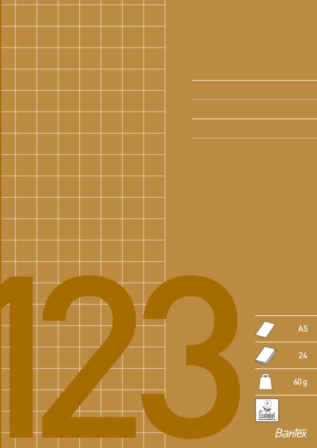 Skolhäfte Bantex A5 rutat 10x10mm brun 25st/fp - A5 - 1