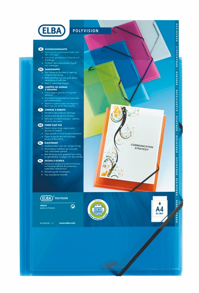 Snoddmapp Elba Polyvision A4 blå - A4 - 1