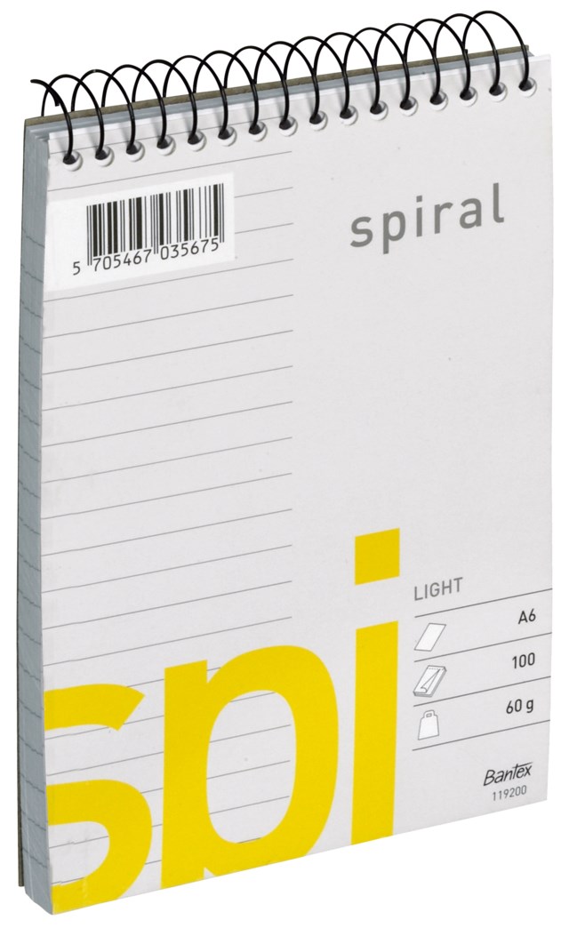 Spiralblock Bantex Light A6 60g linjerat - A6 - 1