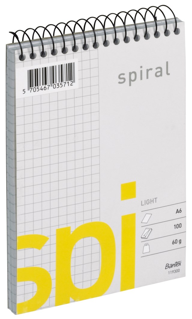 Spiralblock Bantex Light A6 60g rutat - A6 - 1