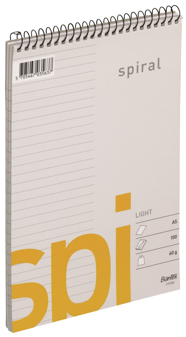 Spiralblock Bantex Light A5 60g linjerat - A5 - 1