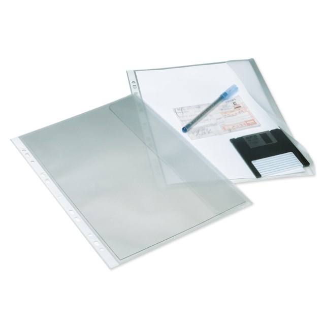 Dokumentficka med klaff A4 transparent 10st/fp - A4 - 1