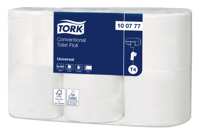 Toalettpapper Tork T4 Universal 2-lags 42st/krt - 44,8m - 1