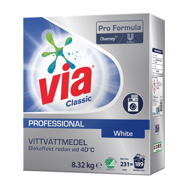 Tvättmedel Via White parfymerad 8,32kg - 8,32kg - 1
