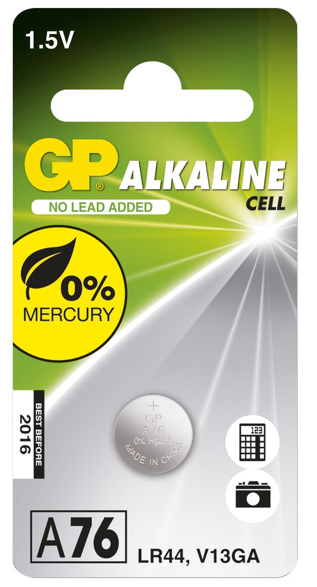 Knappcellsbatteri GP LR44/A76 - 1