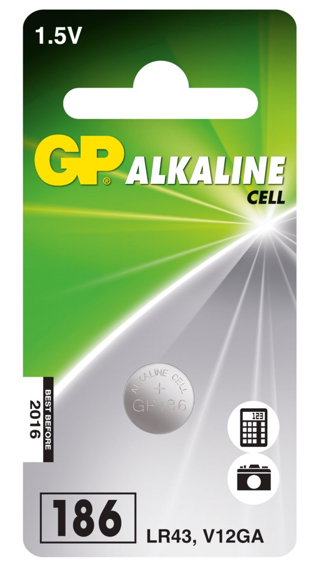 Knappcellsbatteri GP LR43/186 - 1