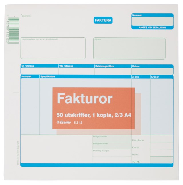 Blankett Faktura 2/3 A4 2x50 - A4 - 1