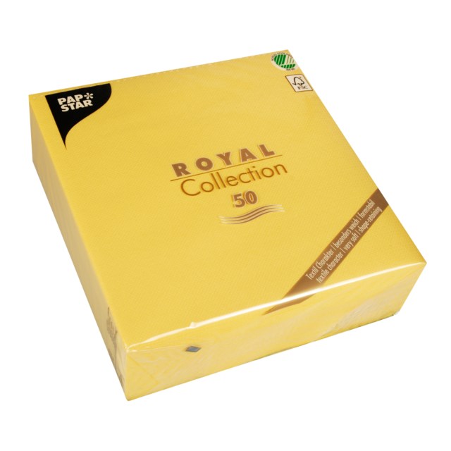Servett Premium 40x40 cm gul 50/fp - 400x400mm - 1