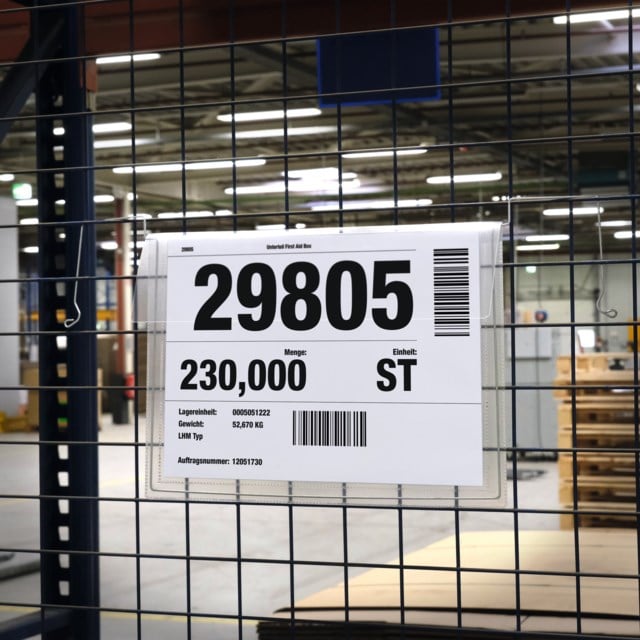 Plastficka med flik och ståltrådsfäste A4L PP - 1