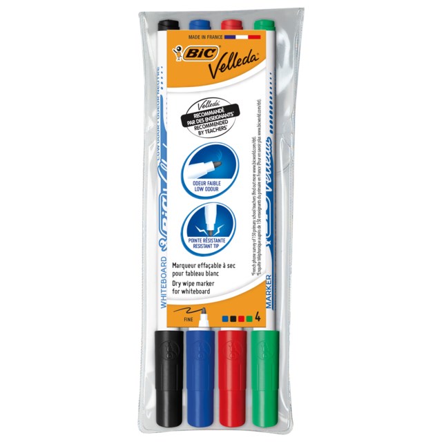 Whiteboardpenna Bic Velleda 4-set - 1,2mm - 1