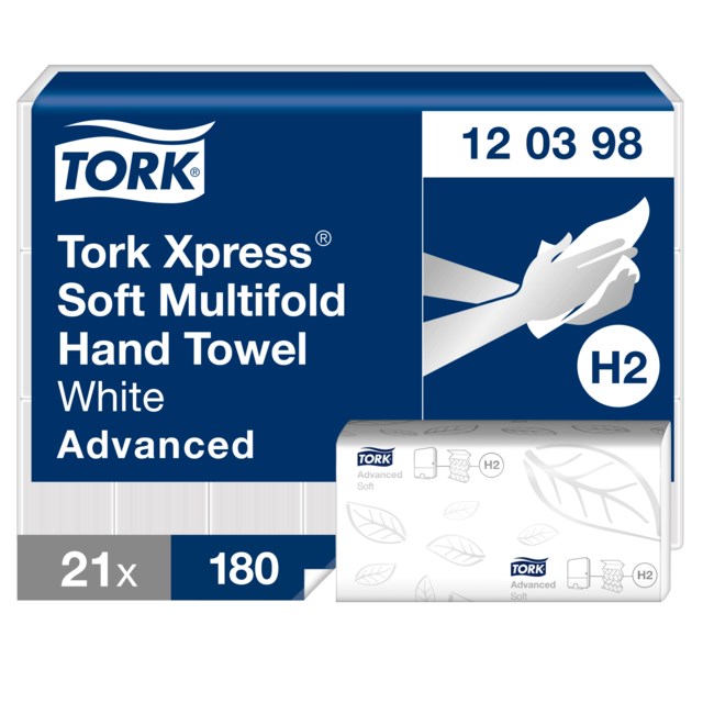 Pappershandduk Tork H2 multifold vit 3780st/fp - 1