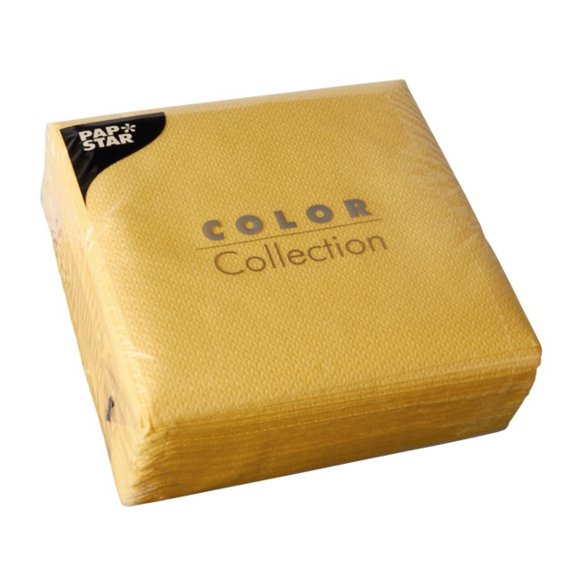 Servett 1-lags 33x33 gul 100/fp - 330x330mm - 1