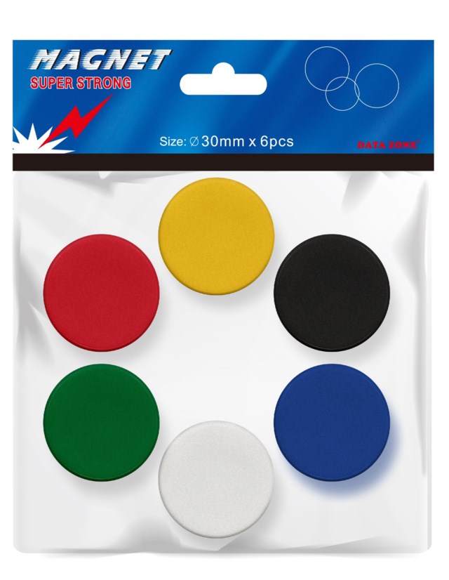 Magnet 30mm sorterade färger 6st/fp - 30mm - 1