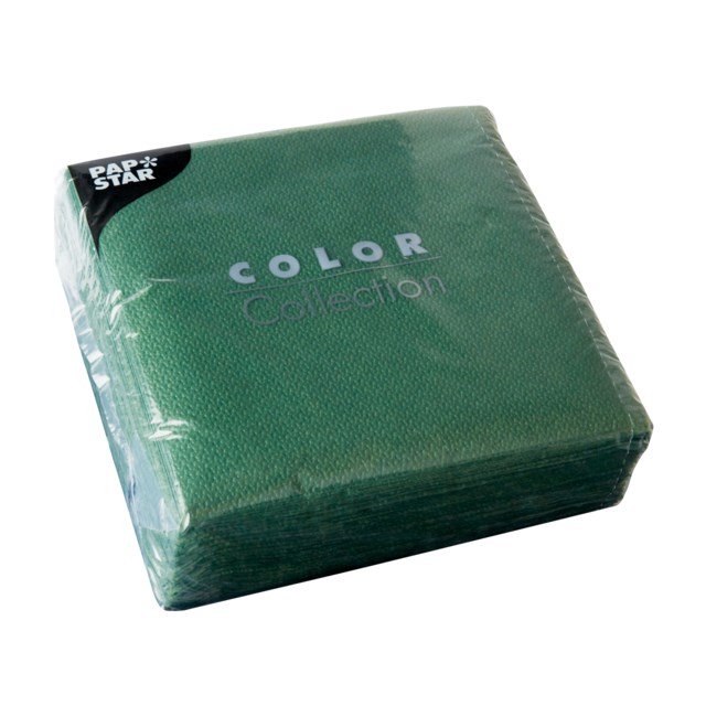 Servett 1-lags 33x33 mörkgrön 100/fp - 330x330mm - 1