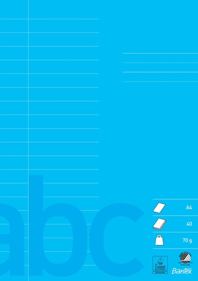 Skolhäfte Bantex A4 linjerad 14,5mm blå - A4 - 1