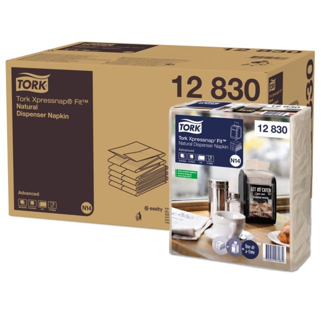 Servett Tork N14 Xpressnap Fit natur 6fp + dispensrar - 1