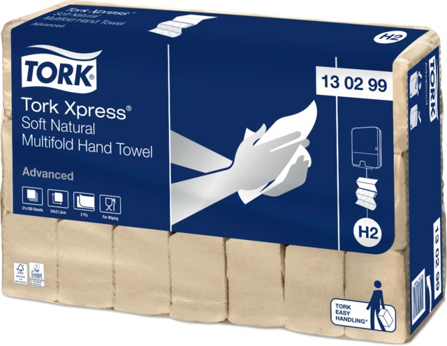Pappershandduk Tork H2 Xpress natur 3780st/fp - 1
