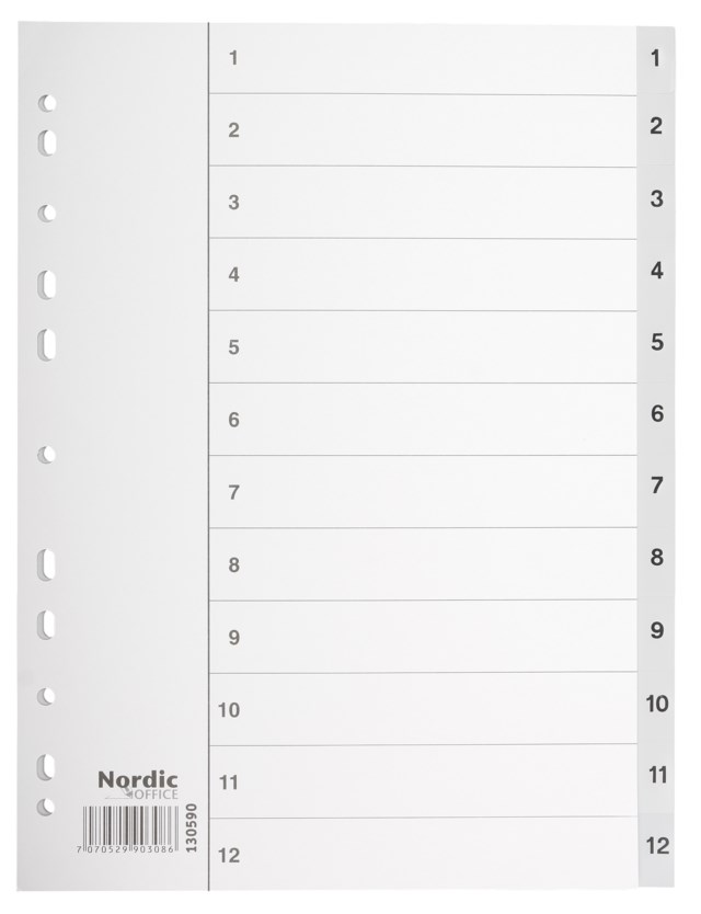 Plastregister Nordic Office A4 1-12 - A4+ - 1