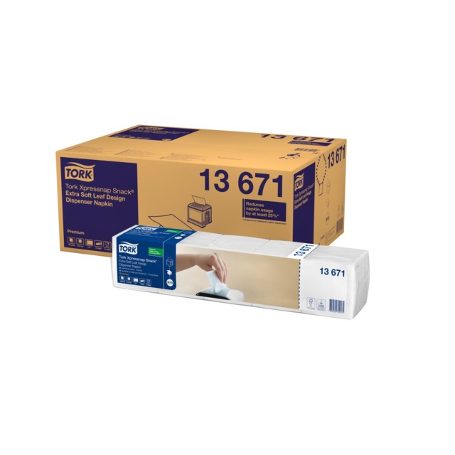 Servett Tork N10 Xpressnap vit m dekor 500st/fp - 1