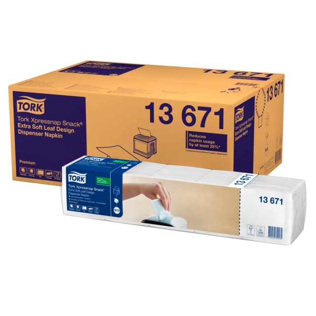 Servett Tork N10 Xpressnap vit m dekor 500st/fp - 1