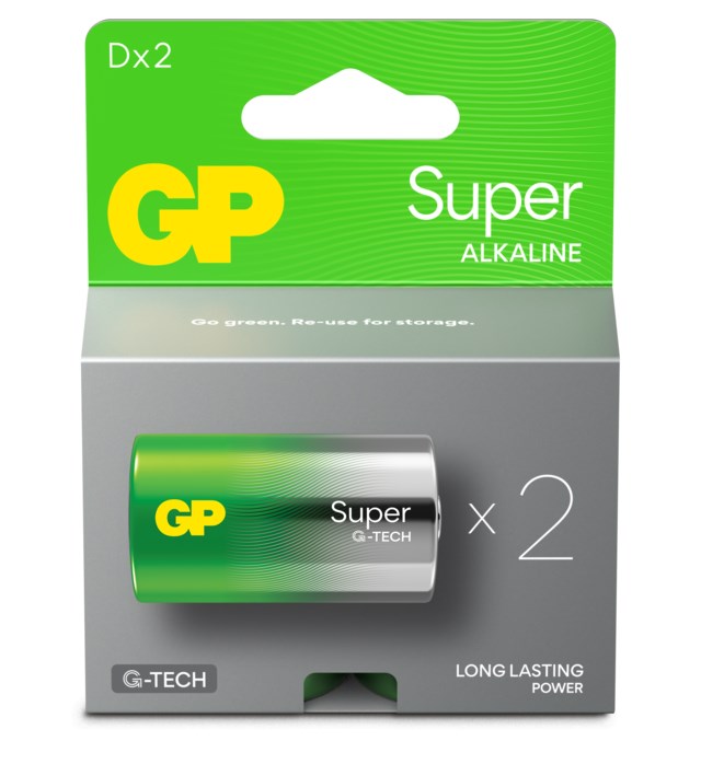 Batteri GP Super Alkaline D LR20 2st/fp - 1