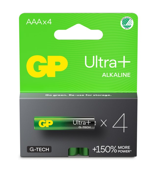 Batteri GP Ultra Plus Alkaline AAA LR03 4st/fp - AAA/LR03 - 1
