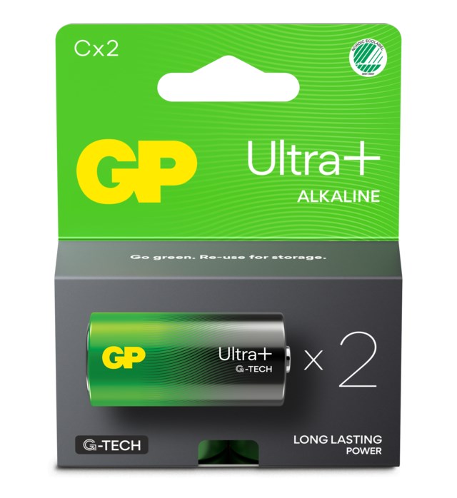 Batteri GP Ultra Plus Alkaline C LR14 2st/fp - C/LR14 - 1