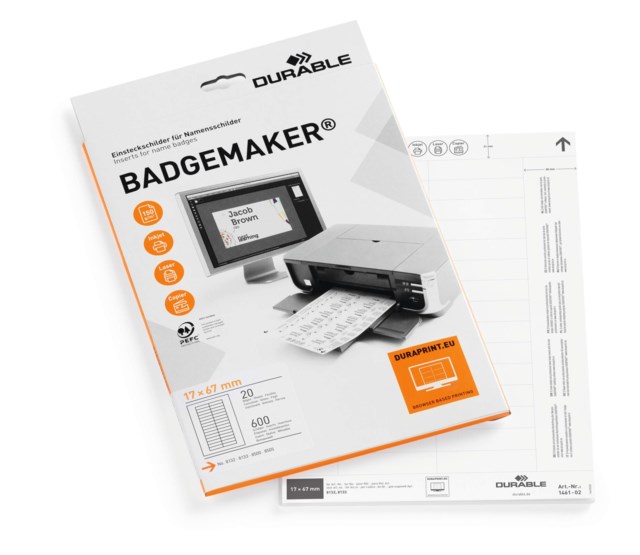 BADGEMAKER® etiketter till namnskylt 17x67 20st - 1