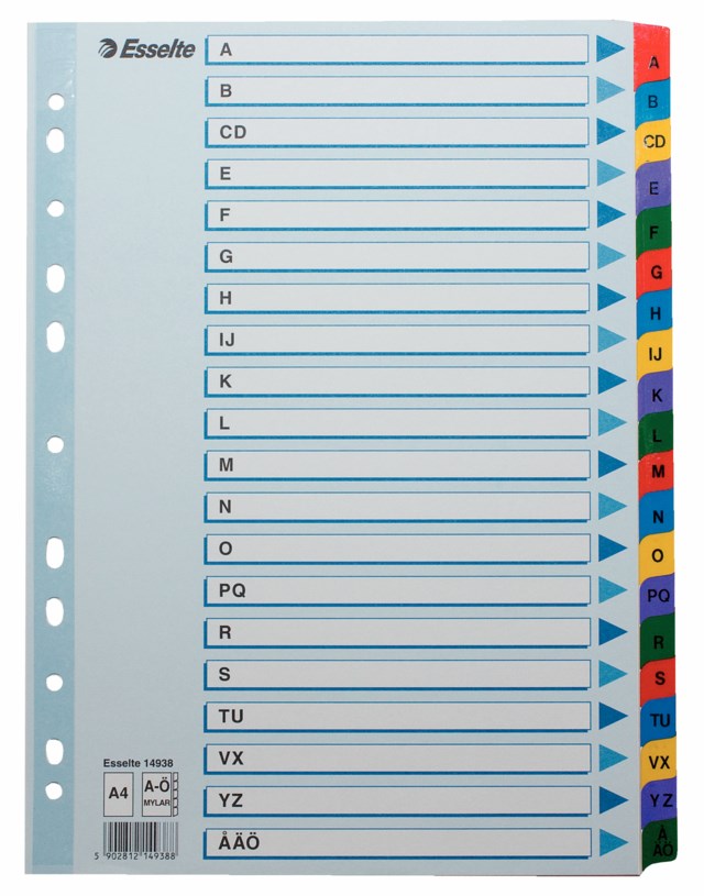 Kartongregister Esselte Mylar A4 A-Ö - A4 - 1