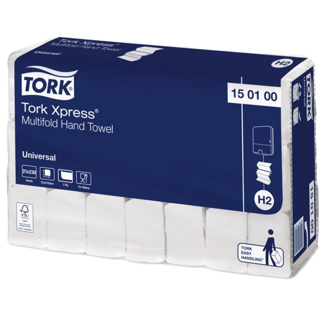 Pappershandduk Tork H2 Xpress Multifold Universal 4830/fp - 255x196mm - 1
