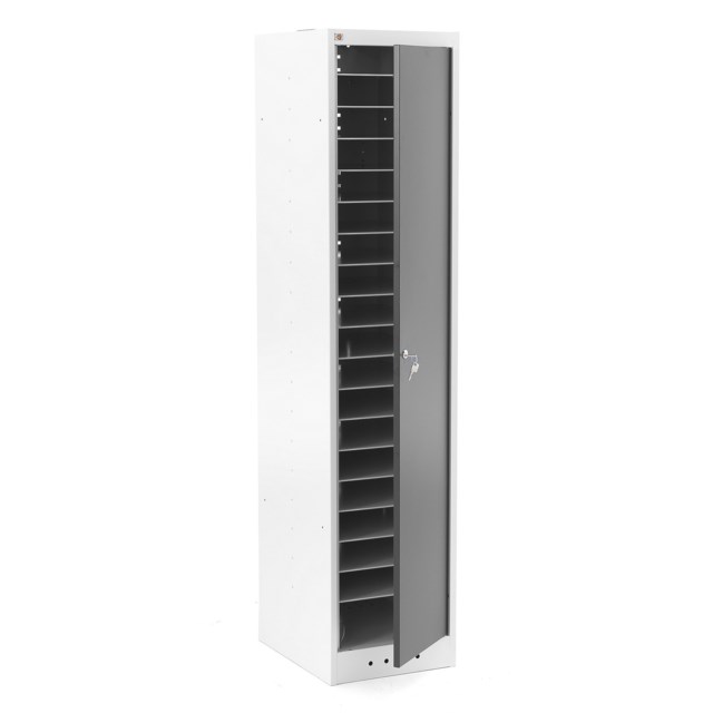 Laddskåp Recover 19-fack 1800x400x500mm svart/grå - 1800x400x500mm - 1